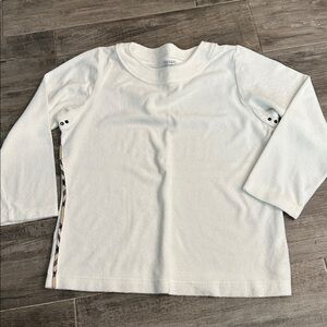 BURBERRY LONDON WHITE TERRY cloth NOVA CHECK TOP L